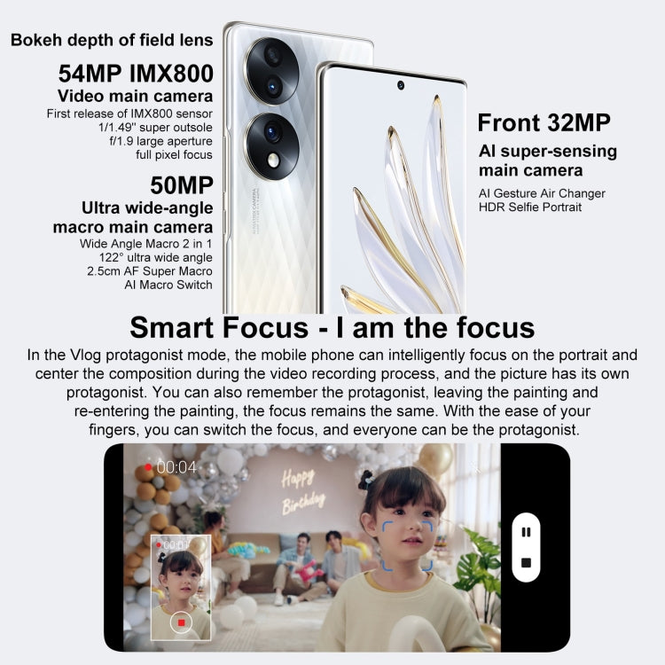 Triple Back Cameras, Screen Fingerprint Identification, 6.67 inch Magic UI 6.1 Qualcomm Snapdragon 778G Plus Octa Core up to 2.5GHz, Network: 5G, OTG, NFC, Not Support Google Play, Honor 70 5G 12GB+512GB Triple Back Cameras, Screen Fingerprint Identification, 6.67 inch Magic UI 6.1 Qualcomm Snapdragon 778G Plus Octa Core up to 2.5GHz, Network: 5G, OTG, NFC, Not Support Google Play, Honor 70 5G 12GB+512GB